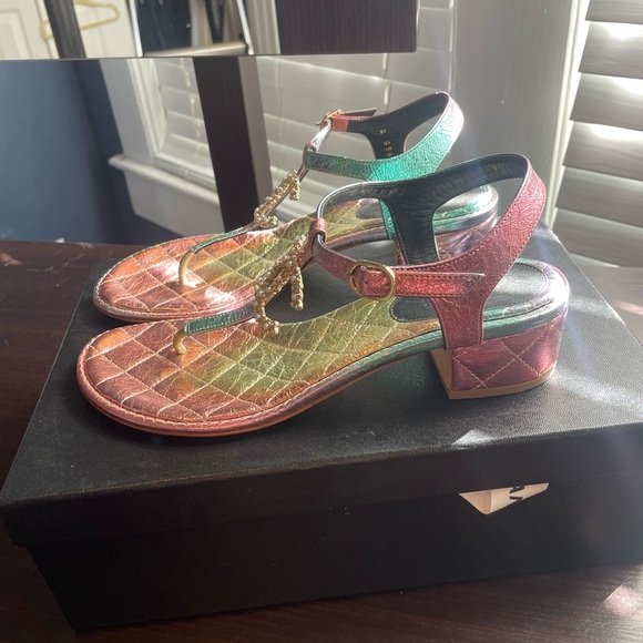 Chanel multi color CC Sandals - Picture 2 of 4